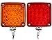 Red/Amber 52 Leds Stop Turn Tail Lamp,Fender Marker Clear Lights,for 12V universal vehicles,Pack of 2