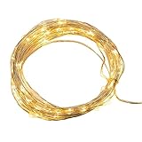 YINUO LIGHT LED SopoTek 13ft 40 LEDS Starry Lights Fairy Lights Copper LED Lights Strings AA Battery Powered Ultra Thin String Wire 40 Leds Warm white