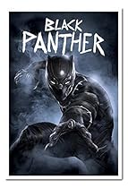 Captain America Civil War Black Panther Poster Magnetic Notice Board White Framed - 96.5 x 66 cms (Approx 38 x 26 inches)