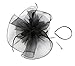Urban CoCo Women's Elegant Flower Feather and Veil Fascinator Cocktail Party Hair Clip Hat (# 5 Black)