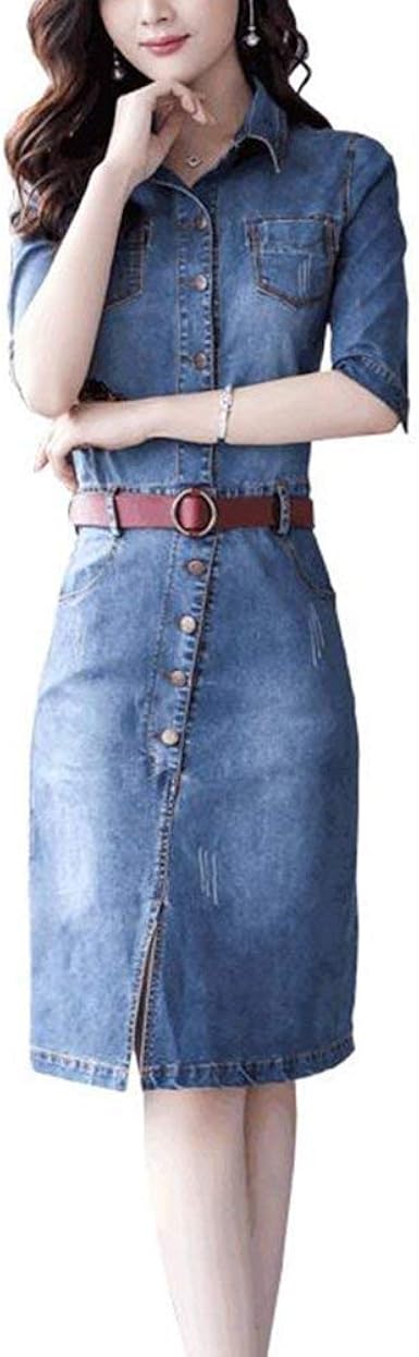 Robe en jean longueur genou Clearance