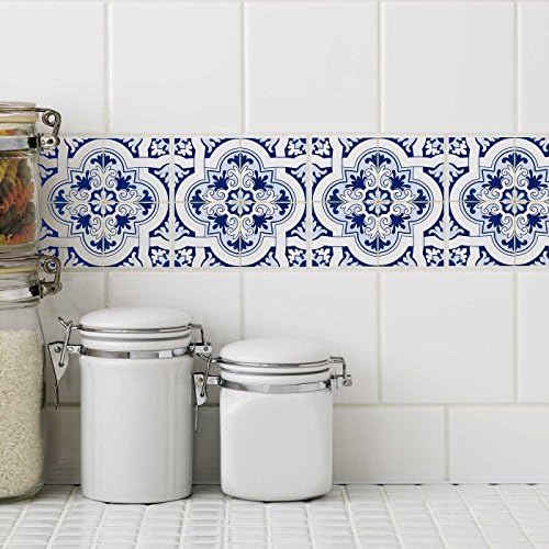 Moroccan Fes Tile Decal on Solid White / Set of 10 by Odhams Press