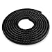 BEADNOVA 9mm Fold Bolo Flat Braided Leather Cord For Bracelet Jewelry Making 2 Meters, Black
