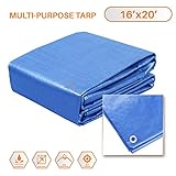 Sunshades Depot 16 x 20 Feet General Multi-Purpose 5 Mil Waterproof Blue Poly Tarp ()