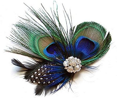 Meditative Rose Lady Girl Cute Peacock Feather Hair Clip