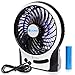 Portable Rechargeable Personal Fan, 3 Speeds Desk Table Fan, Mini USB Fan Compatible with Laptop/Desktop, Outdoor Small Fan with Emergency Light