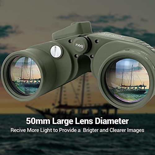 NOCOEX 10x50 Military Binoculars, Marine Binoculars with Illuminated