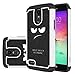 LEEGU Case Compatibe with LG Stylo 3 Case,LG Stylo 3 Plus, Shock Absorption Dual Layer Heavy Duty Protective Silicone Plastic Cover Case - Don't Touch My Phone