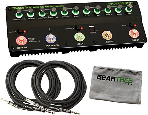 Trace Elliot 03616150 Transit A Acoustic Guitar Preamp Pedal w/ Bag, Cloth, and 2 Cables