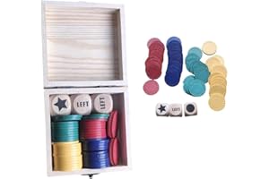Game Set - Complete Set with 3 Wooden & 48 Chips in Portable Wooden Box, Fun Games for Family Party, Travel, and Game Nights