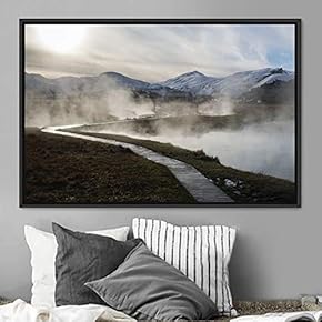 signwin Framed Canvas Wall Art Foggy Mountains Aerial...