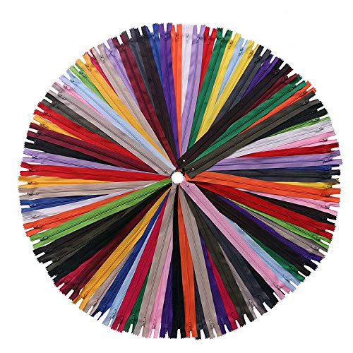 YAKA 60 Pack of 16 inch Mix Nylon Coil Zippers Bulk - Supplies Zippers for Tailor Sewing Crafts (20 Color) (16 inch-Pack of 60pcs) - Thumbnail 6