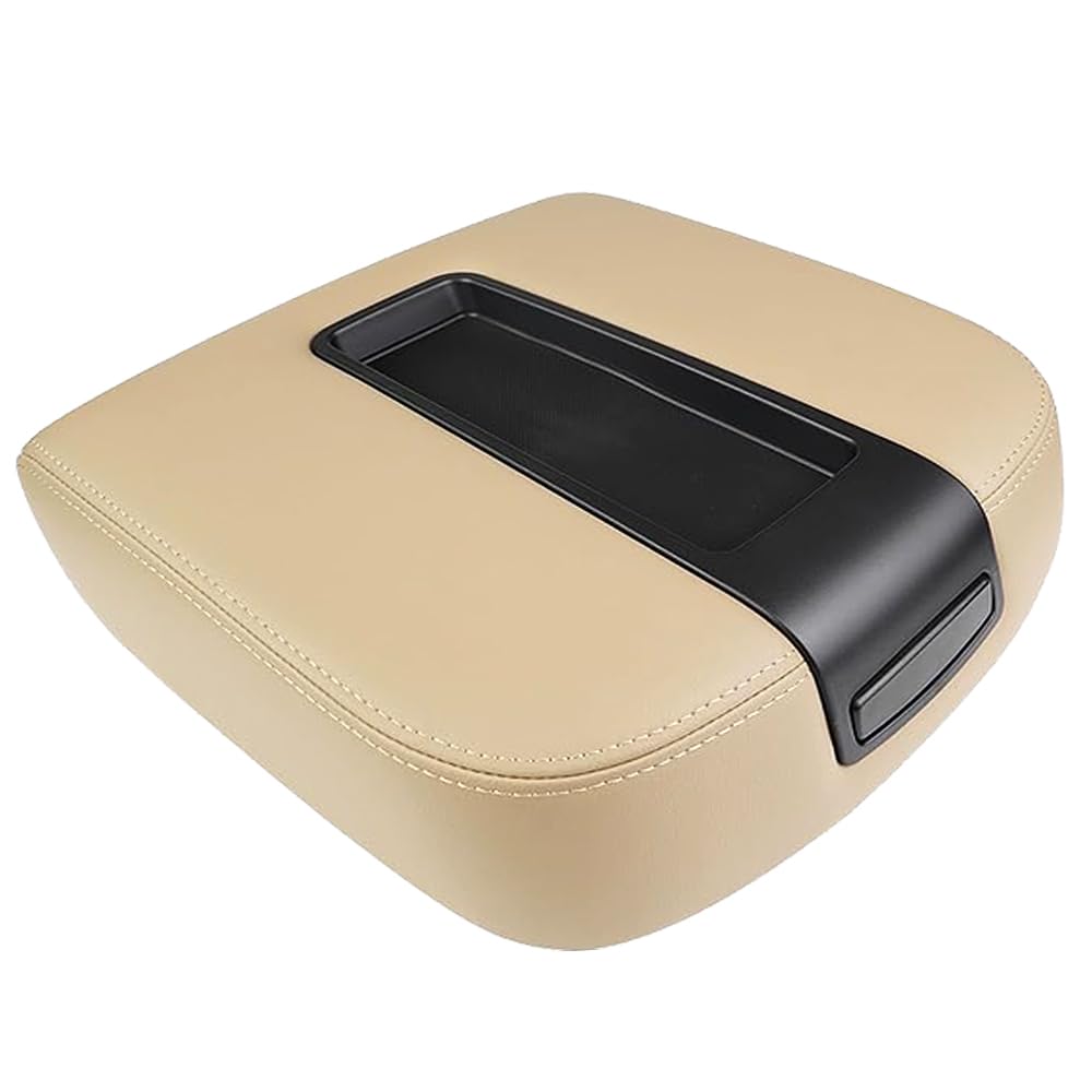 Photo 1 of Center Console Armrest lid Cover Compatible with 2007-2013 Silverado Tahoe Suburba Avalanche Sierra Yukon XL Arm Rest Center Console Cover Lid, Replac OE 19328711, Beige