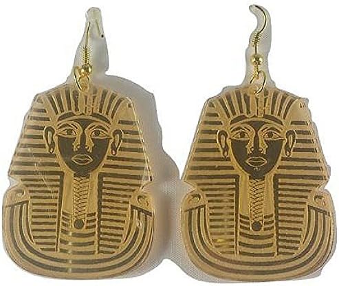 Egyptian King Tut Pharaoh Gold Mirror Acrylic Earrings Hair Earrings African American Woman Jewelry