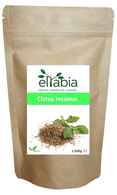eltabia Cistus Incanus 1kg 1000g Maxi Pack Zistrosenkraut geschnitten reich an Polyphenolen Cistus Tee