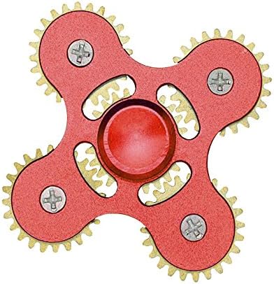 JEPN Hand Spinner EDC Toy, Four Tooth Contact Finger Tip Gyroscope Infinite Finger Gyro Hand Spinner, R188 detachable bearing, relieves your stress, ADHD, anxiety, improve focus and attention(Red)