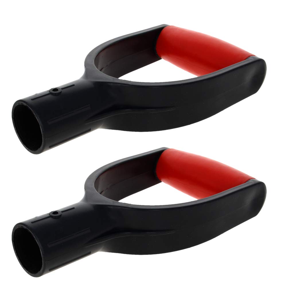 MroMax 2Pcs Shovel D Grip Handle, 1-1/4" Inner Diameter 32mm PVC Spade Snow Shovel Replacement Handle Garden Accessories for Digging Raking Tool