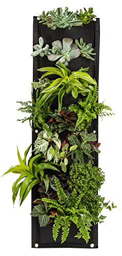 7 Pocket Hanging Vertical Garden Wall Planter, for Yard Garden Home Decoration, Eco-Friendly Plant Grow Bag for Herbs Vegetables and Flowers