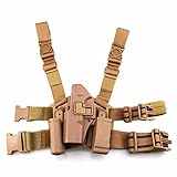 LIVIQILY Tactical Glock Leg Holster Left Hand Paddle Thigh Belt Drop Pistol Gun Holster w/Magazine Torch Pouch for Glock 17 19 22 23 31
