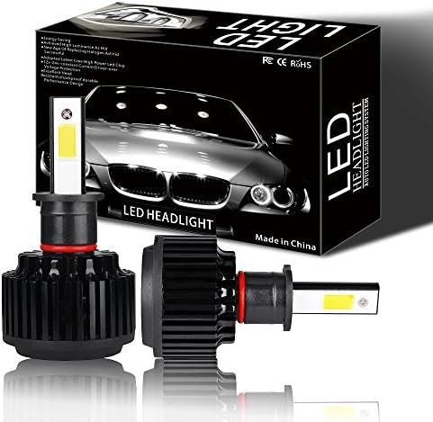 JAHURD H13(9008)/ H1 / H4 LED Headlight Bulbs (1 Pair), H7 / H13 /9006 Hi-lo Beam headlight Conversion Kits Replacement for Car Halogen HID Xenon 110W 8000LM 6000K White Lamps