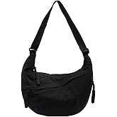 Crossbody Nylon Crescent Bag for Women - Lightweight Small Hobo With 2 Pack Inner Dumpling Bag - Casual
