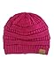 C.C Trendy Warm Chunky Soft Stretch Cable Knit Beanie Skully, Hot Pink