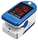 TrackAid Pulse Oximeter Portable Finger Oxygen Saturation and Pulse Rate Monitor (Blue)