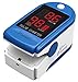 TrackAid Pulse Oximeter Portable Finger Oxygen Saturation and Pulse Rate Monitor (Blue)