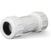 Midline Valve 582DD034 PVC Compression Coupling Pipe Fitting; 3/4 in.; White Plastic
