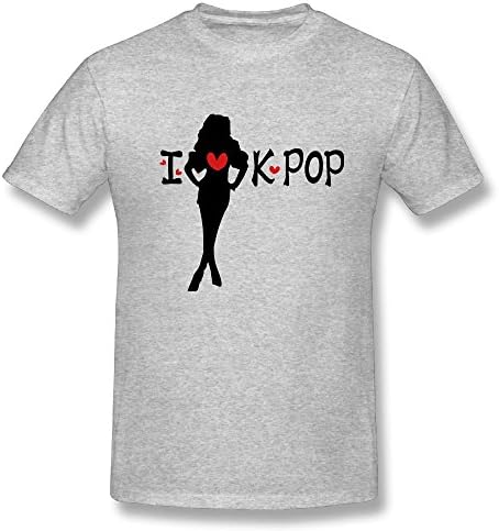 I Love Kpop Txt Red Hearts Girl O-Neck XXX-Large Nano T Shirts Jacqeline Gray Classic Look Men Tee Shirt