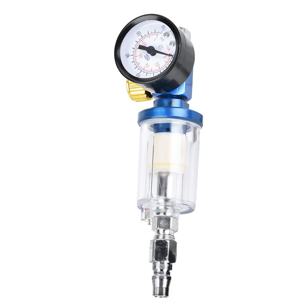 Mini Air Pressure Regulator, 1/4in Air Inlet Pressure Regulator + Inline Water Oil Trap Filter Separator for Spray Gun Tool