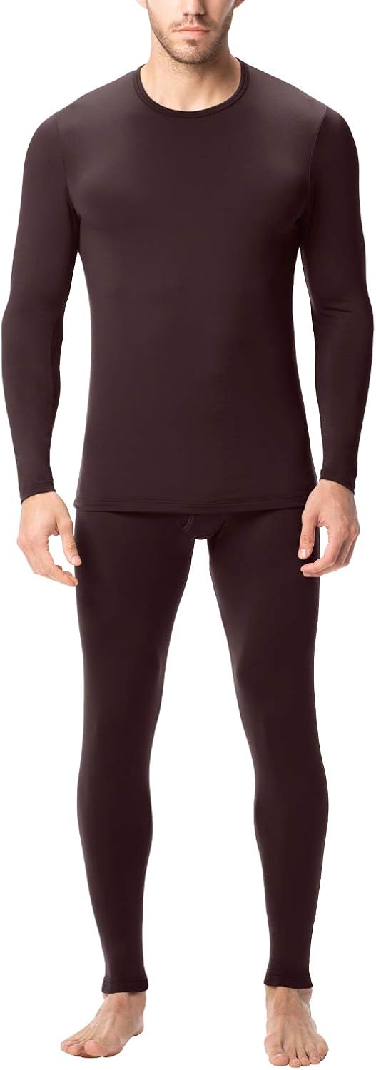 LAPASA Men's Thermal Underwear Long John Set Fleece Lined Base Layer Top and Bottom M11: Clothing