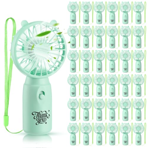 Glooglitter Mini Handheld Fan Green