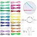 PP OPOUNT 24 Colors Plastic Lacing Cord Gimp Bracelet Scoubidou String with 22 Pieces Snap Clip Hooks and 22 Pieces Key Chain Ring Clips for Friendship Bracelets, Jewelry Making DIY Craft