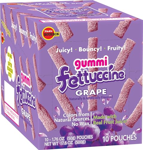 BOURBON FETTUCCINE GUMMI GRAPE (10-PACK), 10 X 1.76 OZ.