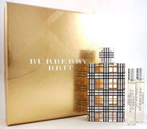 BURBERRY Brit for Women Eau de Parfum Gift Set (3.3 oz + Body Lotion + Purse Spray)