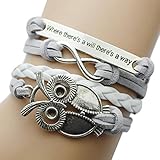 Susenstone®Owl Handmade Leather Braid Fashion Bracelet