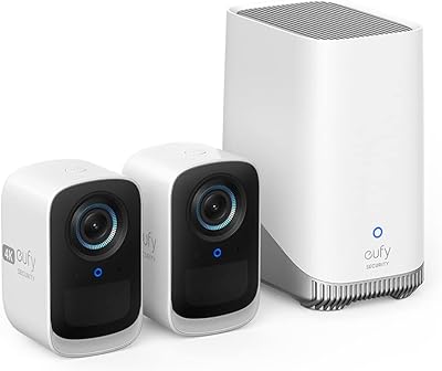 eufy Security eufyCam S300 3C, Überwachungskamera aussen,4K kabellose Überwachungskamera mit Gesichtserkennung und K.I, Farbige Nachtsicht,Erweiterbarer Speicher auf 16TB, Set2+1,Gebührenfreie Nutzung