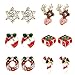 Elesa Miracle 12 Pairs Girl Kids Christmas Stud Earrings in Gift Box Xmas Earrings Jewelry Set Women Girl Christmas Gift