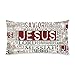 InterestPrint Vintage Jesus Religious Bible Verse Pillow Cover Case with Zipper, Rectangle Pillowcase Home Decor for Bedroom Sofa, King Size 20x36 Inch