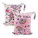 ALVABABY 2pcs Cloth Diaper Wet Dry Bags Waterproof Reusable with Two Zippered Pockets Travel Beach Pool Daycare Soiled Baby Items Yoga Gym Bag for Swimsuits or Wet Clothes L7172