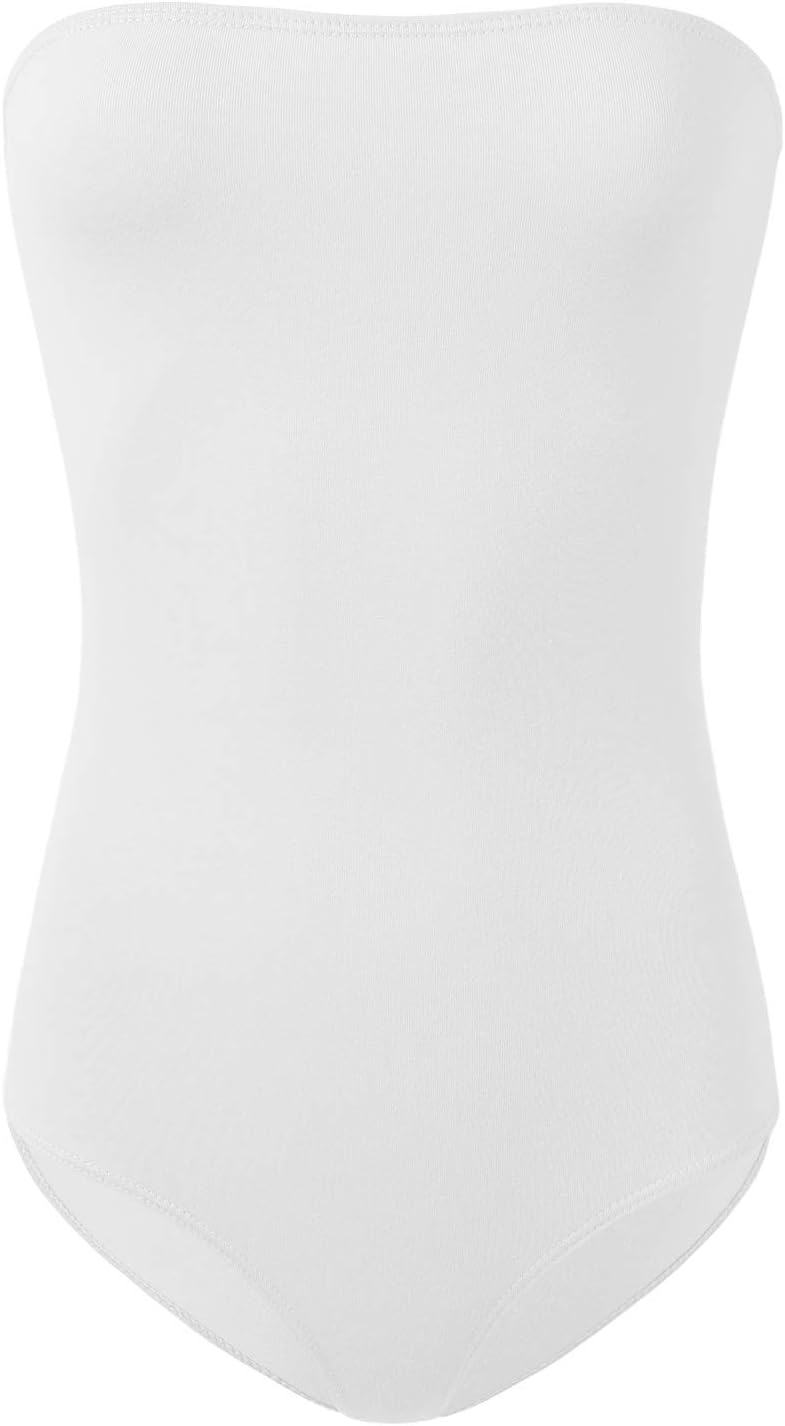 Curvy Street Womens One Piece Strapless Sexy Bodysuit