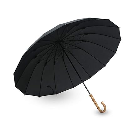 Bambus Griff Starke Lange Regenschirm Frauen MäNner 16 Karat Glasfaser Japanischen Stil Sonnenschirm
