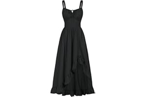 Scarlet Darkness Renaissance Dress Women Summer Sleeveless Corset Sundress with Pockets