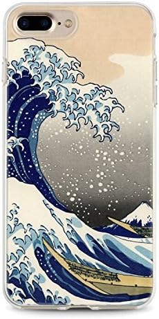 iPhone 7 Plus Slim Protective Soft Flexi Crystal Clear Case (Japanese Waves)