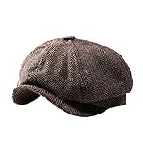 GESDY Mens Vintage Newsboy Ivy Cap Flat Octagonal Golf Driving Hat Beret Cabbie Gatsby