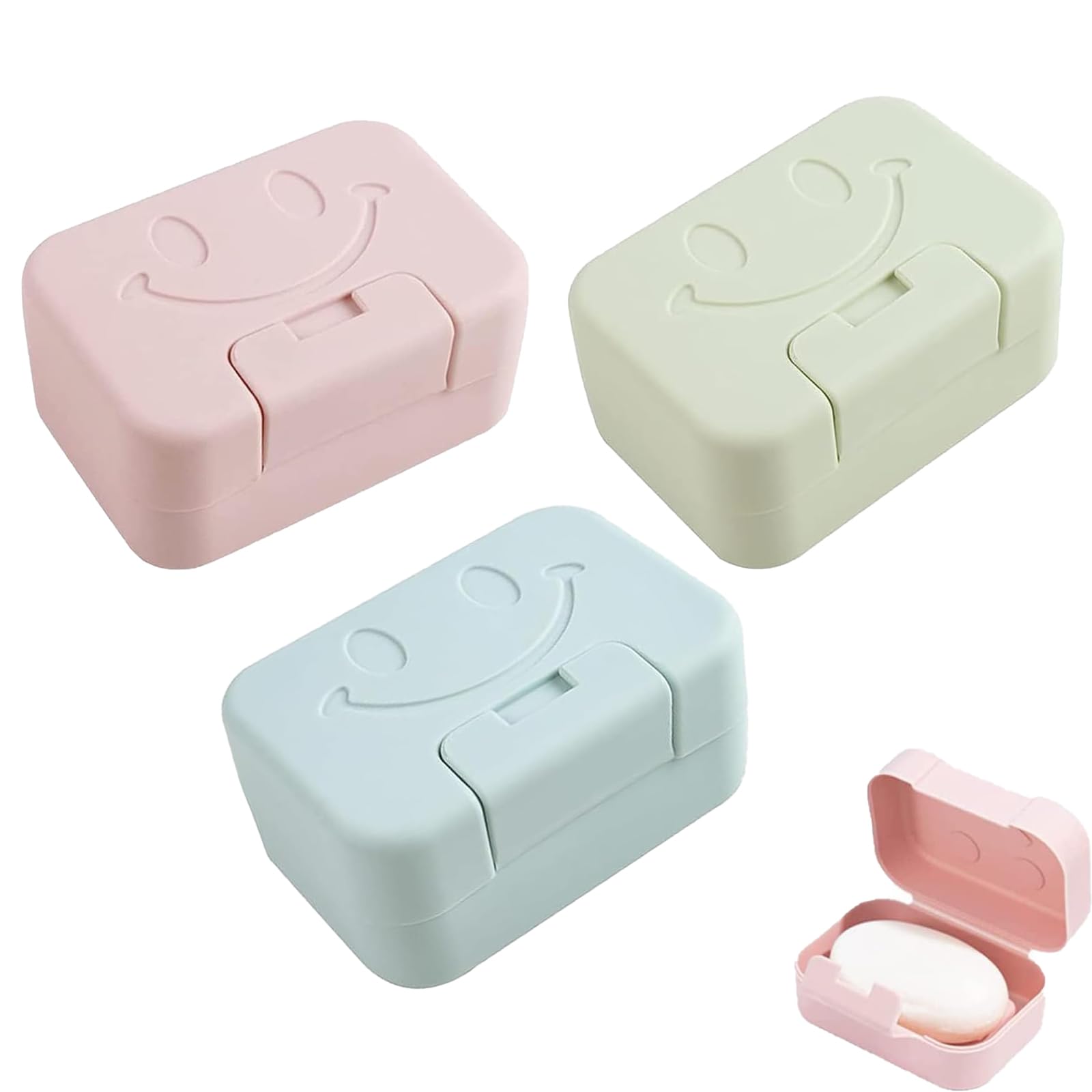 3 Pcs Soap Dish, Soap Holder With Lid Portable Waterproof And Leakproof Shower Soap Box Perfect For Bathroom Travel Kitchen Camp Travel Soap Case Outdoor Soap Dish With Lid Easy Cleaning