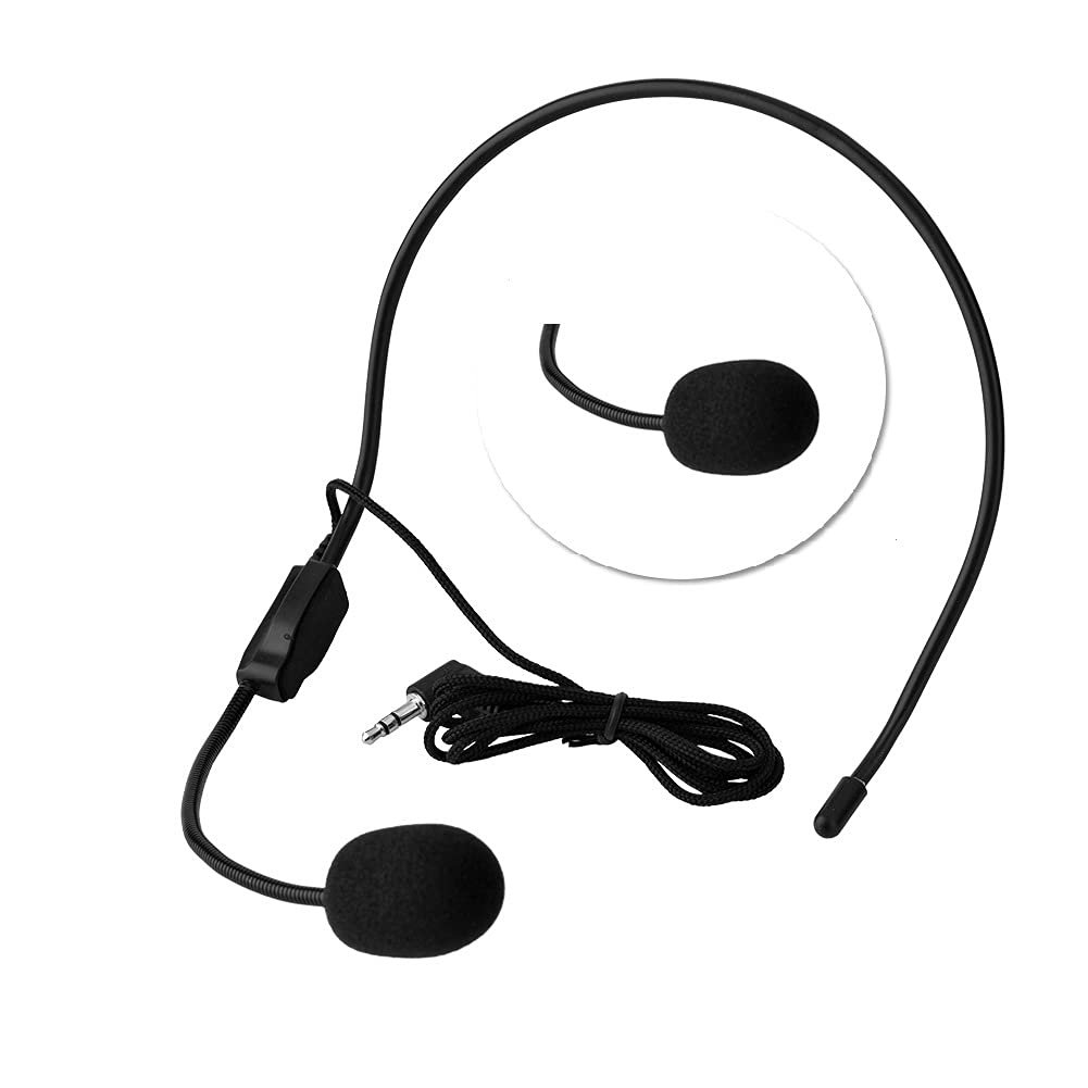 Head-mounted Wired Microphone 3.5mm Jack Condenser MIC for Voice Amplifier Speaker