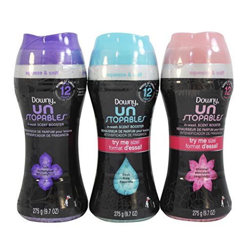 Downy Unstopables In-wash Scent Booster 3 Scent Assortment Variety Pack Featuring Fresh, Lush, Shimmer