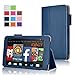 Fire HD 6 Case - Exact Amazon Kindle Fire HD 6 Case [PRO Series] - Premium PU Leather Folio Case for Amazon Kindle Fire HD 6 (2014) Navy Blue